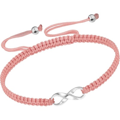 Bangles.cz náramek Nekonečno & pletená nylonová šňůrka růžova 1715