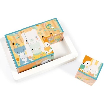 Janod кубчета с картинки Животни Pure 6 бр