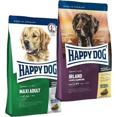 Happy Dog Maxi Adult Drůbež Jehněčí Ryby 14 kg a Ireland Sensible 12,5 kg