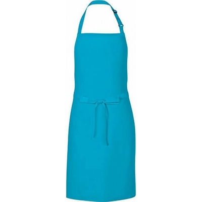 Link Kitchen Wear Univerzální keprová zástěra s laclem a nastavitelným páskem u krku Tyrkysová 72 x 85 cm X986