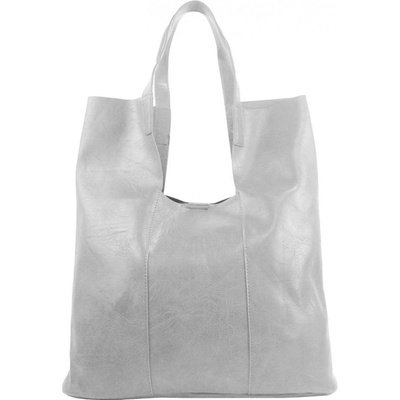 Velká světle shopper dámská kabelka s crossbody uvnitř šedá