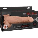 Pipedream Fetish Strap-On 9 - пристегващ се, кух, пръскащ дилдо (натурален цвят)