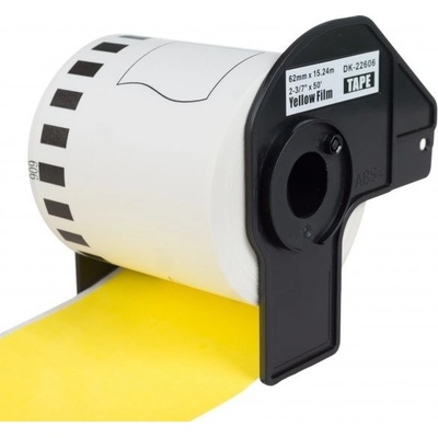 Páska PrintLine kompatibilní s Brother DK-22606 Páska, pro tiskárny štítků, kompatibilní s Brother DK-22606, pro Brother QL, papírová role, 62mm x 15,24m, žlutá PLLB19