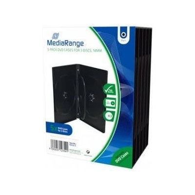 MediaRange DVD кутия за 3 диска, черна
