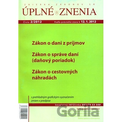 Úplné znenia 2/2012 Zákon o dani z príjmov