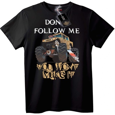 NOONEBRAND Тениска Не ме следвай Monster Truck - XXS, Black