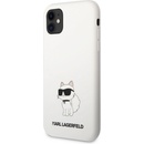 Pouzdro Karl Lagerfeld Liquid Silicone Choupette NFT iPhone 11 bílé