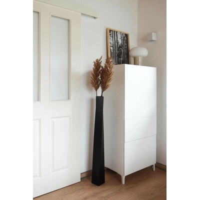Vysoká váza HYDRON, sklolaminát, výška 100 cm, čierny mat