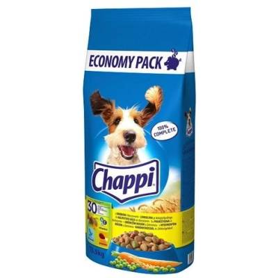 Chappi 13, кг - суха храна за кучета с птиче месо и зеленчуци