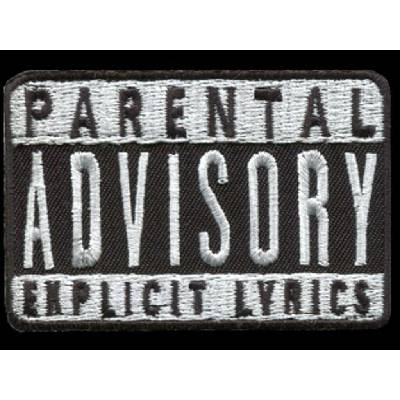 Nášivka PARENTAL ADVISORY vyšívaná zažehlovací