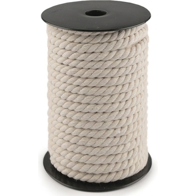 Textil Soldán Bavlněná kroucená šňůra / provaz 510641 režná na tašky, průměr 7mm (šňůra na metry)