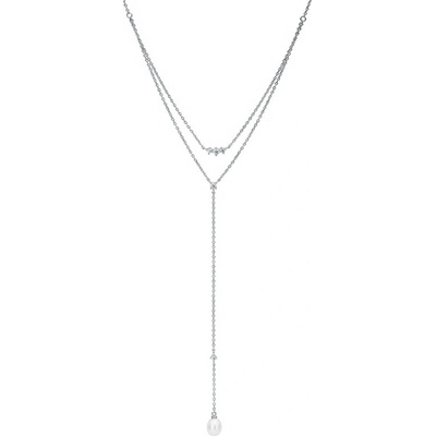 Gaura Pearls Stříbrný náhrdelník se sladkovodní perlou SK23494N