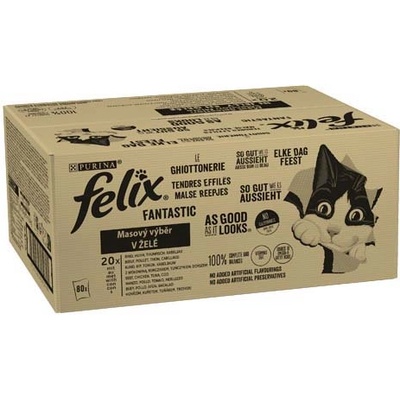 FELIX Fantastic Multipack 80x85g hovězí,kuře,tuňák,třeska v želé