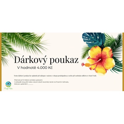Dárkový poukaz 3000 Kč – palmy a olivovníky