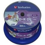 Verbatim DVD+R(50-pack)DoubleLayer/Spindle/8X/8.5GB/Printable/NoID (43703)