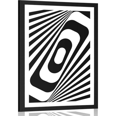 Plakát s paspartou černobílá iluze - 20x30 white