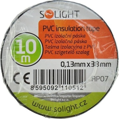 Solight izolační páska 38 mm x 0,13 mm x 10 m AP07 čierna