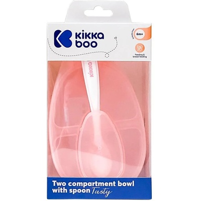 KikkaBoo Купа с 2 отделения и лъжица Tasty Pink (31302040143)