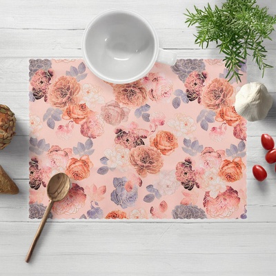 Biante Teflónové prestieranie TF-062 Ruže na lososovo ružovom 30x40 cm