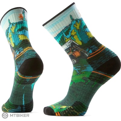 Smartwool Hike Targeted Cushion Trail Trekker Print Crew winter moss