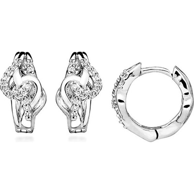 Silver Cat stříbrné kruhové náušnice s kubickými zirkony SC450