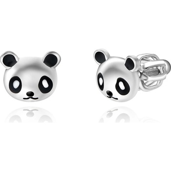 Olivie strieborné náušnice na skrutku panda 5941