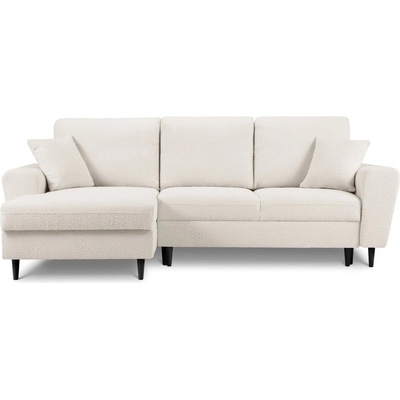 Cosmopolitan Design Бежов разтегателен ъглов диван с място за съхранение от прежда с примки от букле (ляв ъгъл) Kyoto - Cosmopolitan Design (COS_LCF_67_F2_KYOTO1)