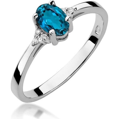 Blink Blink Diamantový prsteň z bieleho zlata s Topásom London Blue 2308BTolDB