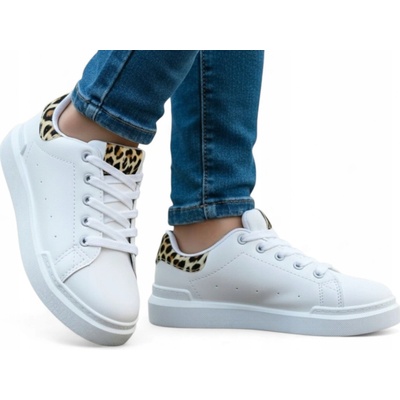 Kotníkové boty dětské nízké sportovní boty pohodlné a lehké 6610 bílé