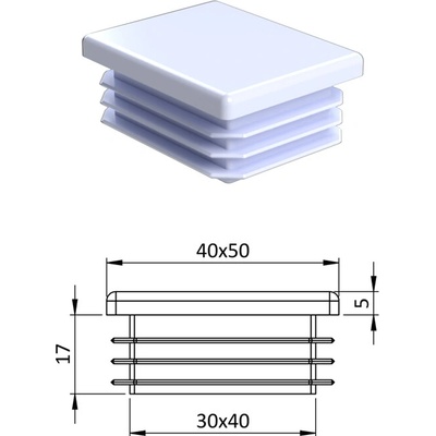 Krytka plastová 40 x 50 mm
