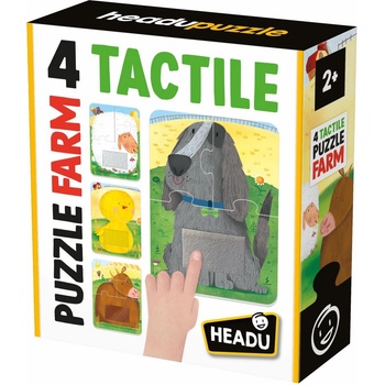 Headu Тактилни пъзели Headu - Ферма, 4 броя (HMU59063)