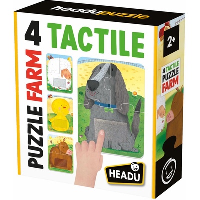 Headu Тактилни пъзели Headu - Ферма, 4 броя (HMU59063)