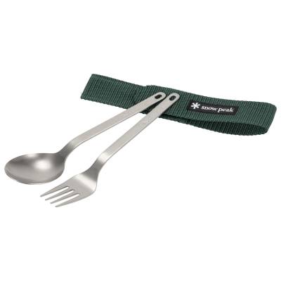 Лъжица Snow peak Titanium Fork & Spoon Set - Titanium - размер One Size (532-2748-0111)