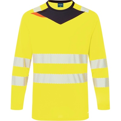 Portwest hi-vis dx416 / Светлоотразителна риза с дълъг ръкав - hv жълто/черно 5xl (dx416ybr5xl)