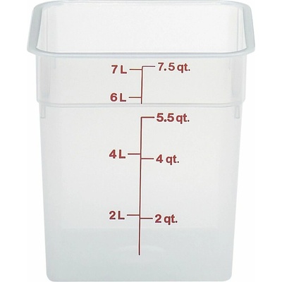 Cambro Transparentná polypropylénová nádoba na potraviny CamSquare, Cambro, 7,6 l, 7,6 L, Priehľadná, 215x215x(H)230mm