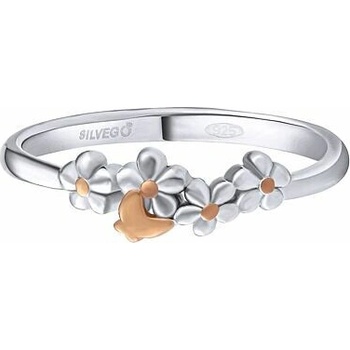 SILVEGO Strieborný prsteň Hestia pozlátený ružovým zlatom JJJ801RRGP