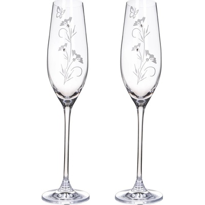 Preciosa Sklenice na sekt s krystaly Flower 2 x 210 ml