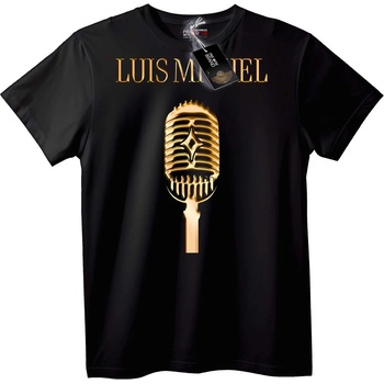 NOONEBRAND Тениска Luis Miguel със златен микрофон - S, Black