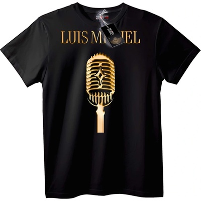 NOONEBRAND Тениска Luis Miguel със златен микрофон - S, Black