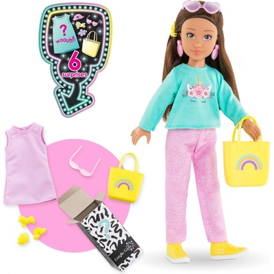 Corolle Luna Shopping Set s dlouhými hnědými vlasy 28 cm