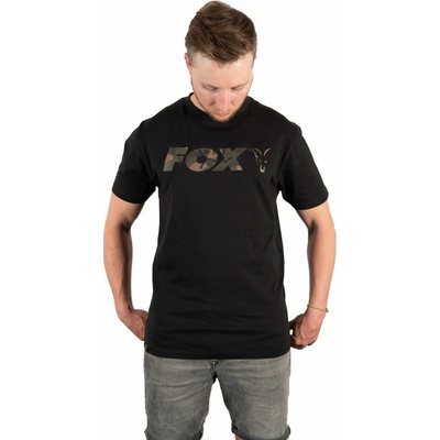 Fox Tričko Black Camo print T shirt
