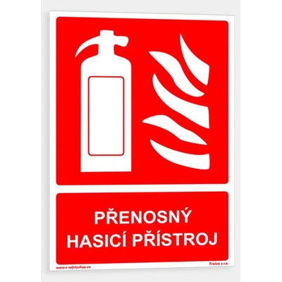 Bezpečnostná požiarna tabuľka: Prenosný hasiaci prístroj 07474
