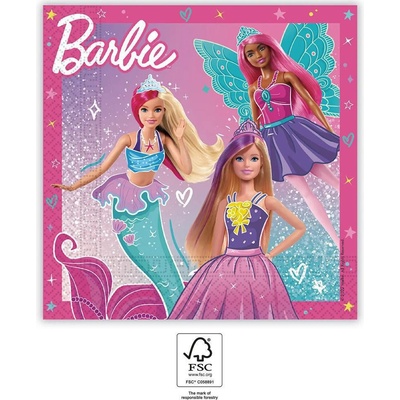 Procos obrúsky papírové EKO Barbie 20 ks 33x33cm