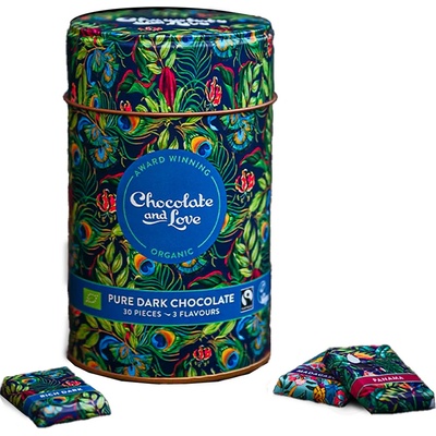 Chocolate and Love Rich Dark dárková plechovka s napolitánkami 30 x 5,5 g