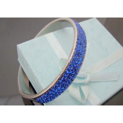 Steel Jewelry náramek posetý tavomodrými krystalky z chirurgické oceli NR130192