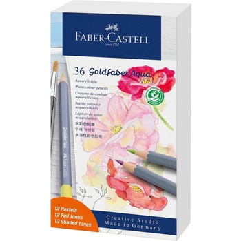 Faber-Castell Моливи Goldfaber Aqua, 12 пастелни и 24 станда (1015120671)