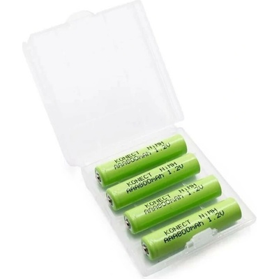 KONECT NiMH akumulátory AAA 800mAh (4 ks) s úložným pouzdrem – Hledejceny.cz