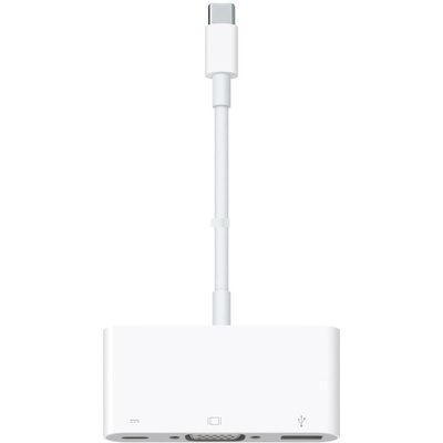 Apple USB USB-C към USB-A + USB-C + VGA хъб, бял (MJ1L2ZM/A)