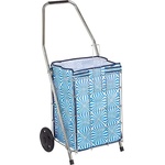 TopMebel Метална сгъваема пазарска количка Perilla Mini в сребрист цвят 48л 35x28x92см