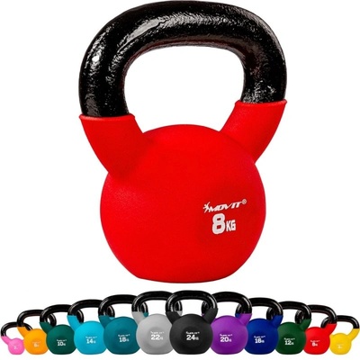 MOVIT Kettlebell liatinový pokrytý neoprénom 8kg
